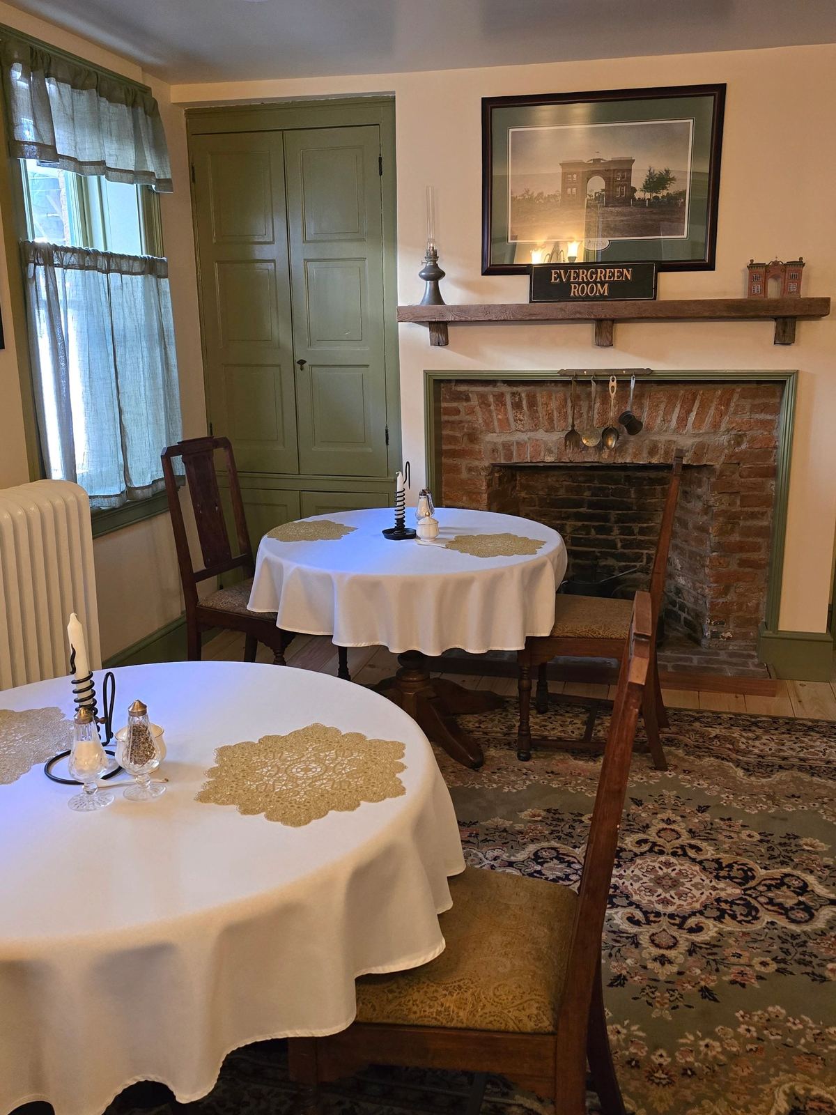 Dining room with fireplace at Langdon Hill House