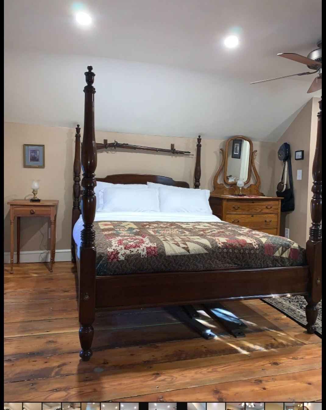 Four-poster bedroom at Langdon Hill House